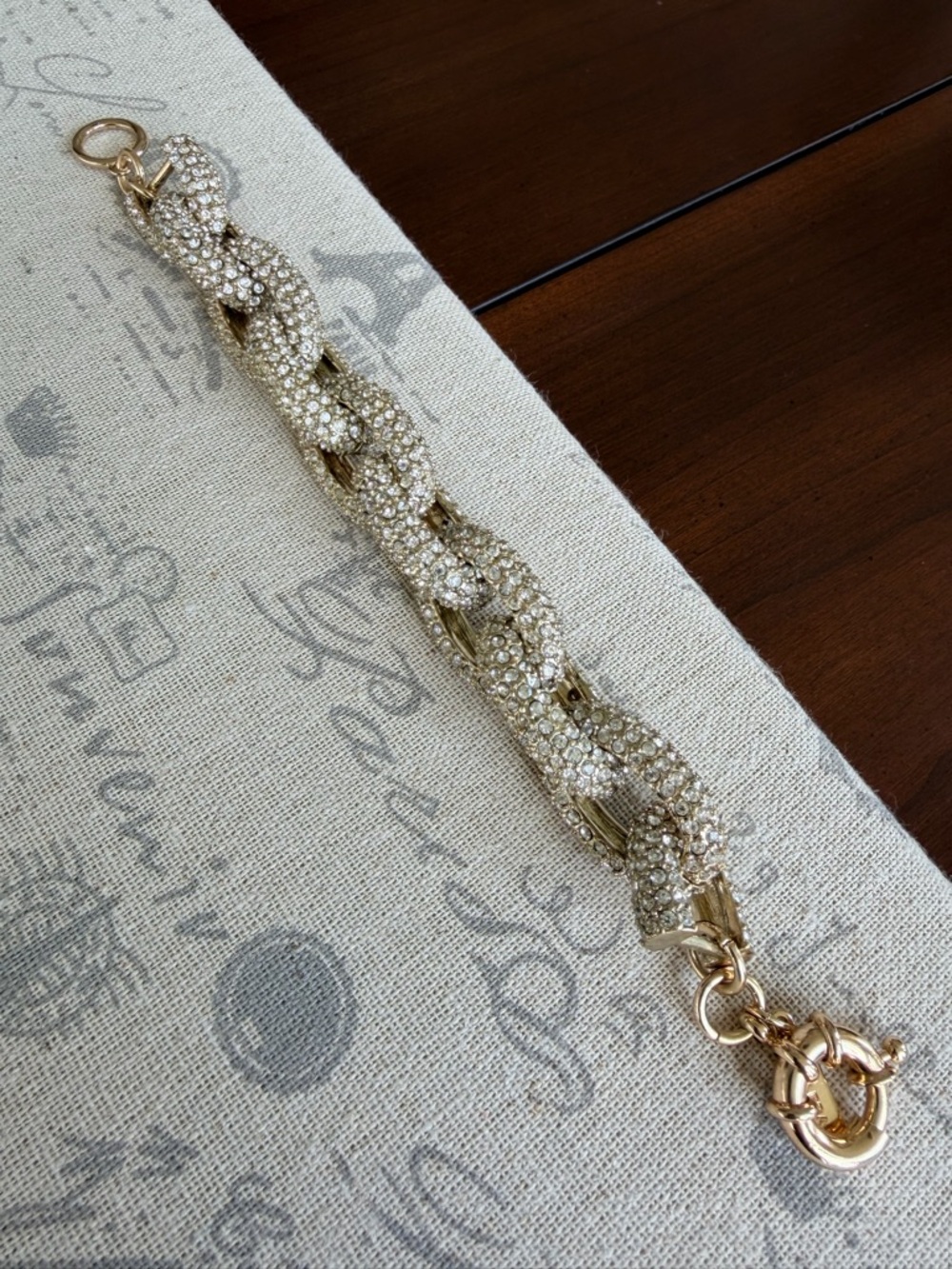 Crystal Pavé Gold Chain Link Bracelet - Baublebar
